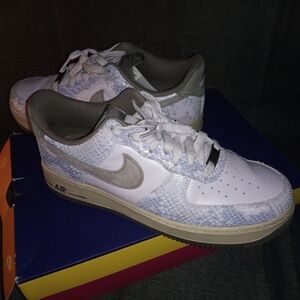 Nike Air Force 1 White and Gray Sneakers